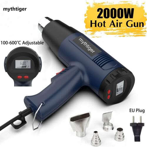Heat Gun 2000W Professional Hot Air Gun with 2 Temperature Modes Hands-Free Stand Built-in Ideal for Stripping Paints Soldering