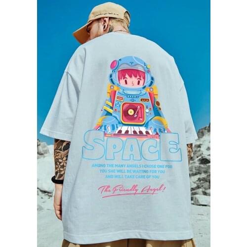 National Fashion Cartoon Fat Mens Fashion Short Sleeve Fashion Brand Loose Summer plus-Sized plus Size T-Shirt