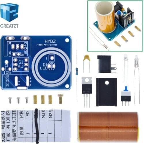 GREATZT 1PCS BD243 Mini Tesla Coil Kit Magic Props DIY Parts Empty Lights Technology Diy Electronics BD243C