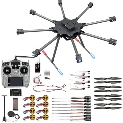 JMT DIY T1050 8 Axle Folding Multicopter Octocopter Drone Kit Carbon Fiber Frame APM/PIX Flight Conctroller TX18S Lite TX