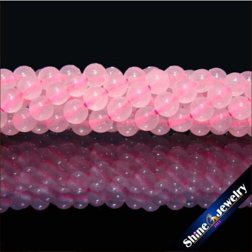 4mm Pink Quartz Round Natural Crystal Stone Loose Beads Strand 15" For Jewelry Making Diy Bracelet Necklace Free Shipping