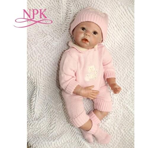 NPK Free Shipping 22" bebes Reborn Handmade Silicone Baby Boy Dolls Lifelike Bonecas Bebes Reborn toddler doll Child Gift