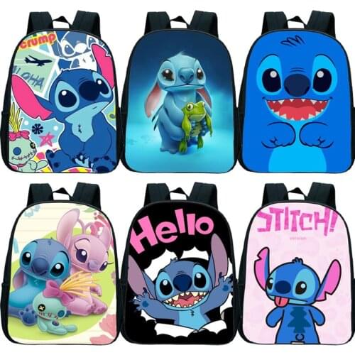 2020 New Cute Stitch Backpack Children Bags Popular Cartoon Stitch Backpack Children Kids Kindergarten Daily Backpack Kids Gift
