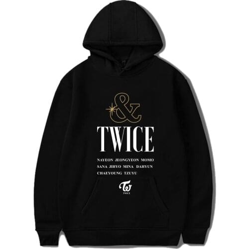New arrival TWICE Album &TWICE Hooded Sweatshirts Kpop Hot Sale Hoodie Fans Women Long Sleeve Pullover Hoodies casual clothes