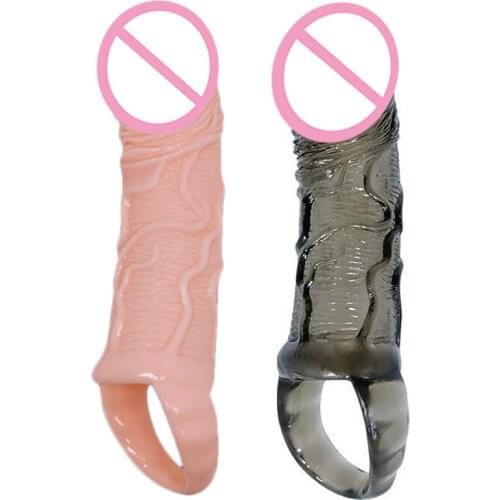 NEW Sex products for man funny penis extension sleeves adult sex toys solid head reusable condom for man penis Extender Delay