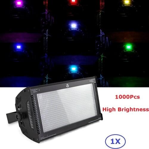 New 1000W RGB Full Color Stage Led Strobe Light Tri Color Mixing High Power Club Flash Lights DMX512 Control 3pin/5pin Socket