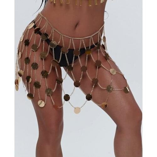 Sexy sequins shiny waist body Jewelry beach beach bikini belly button waist waist chain manual acrylic sequins skirt waist chain