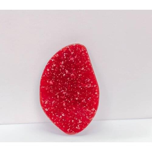 Resin Plastic Flat Back Irregular Red Pendant Earring Accessories Jewelry Component Diy Handmade Material 6pcs