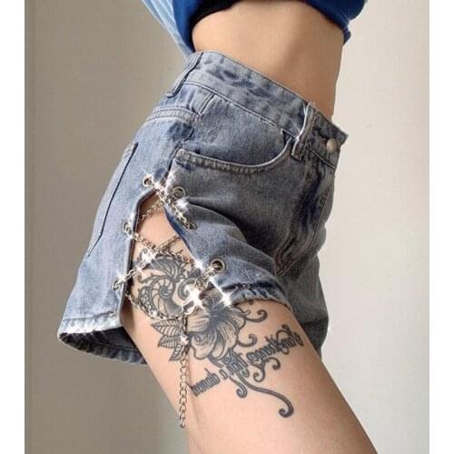 HOT Summer Womens jeans Womens shorts Europe and America Trousers Sexy Women clothing High waist Show thin All-match Fashion