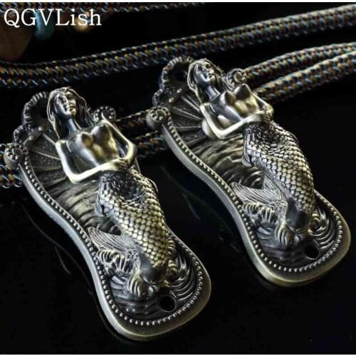 QGVLish 2Pcs Mermaid Curtain Hooks Coat Hat Hanger Tiebacks Buckle Holdback Tassel Brush Hook Holder Curtain Accessories Decor