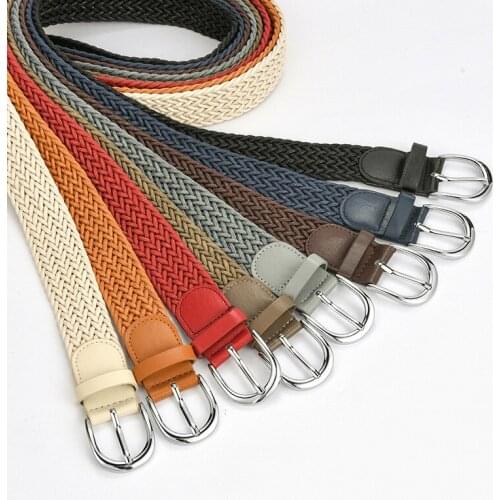 Fashion Weave Thin Waist Belts for Women Wax Rope Ladies Dress Jeans Belt Strap White Brown Black Female Belt Cinto Mulher