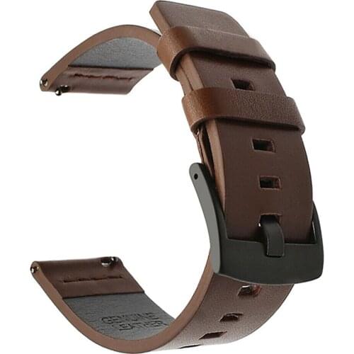 20mm/22mm Fashion Genuine Leather Strap For Samsung Galaxy Watch Active 2 Replacement Watchband Men Adjustable Wrist Band
