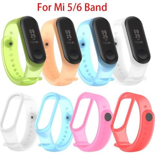 Ransparent Strap For Mi Band 5 6 Correa Miband5 Miband6 Replacement Silicone Smart Watchband Bracelet Xiaomi Mi Band 5 4 3 Strap