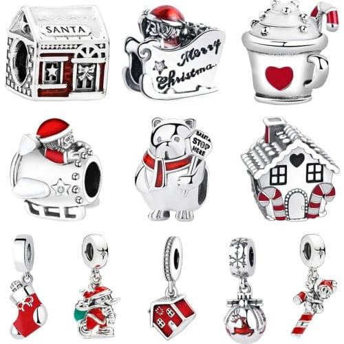 Christmas gifts 925 Sterling Silver Bracelet Floating Charms Beads Fit Original Charms Bracelets for Necklace Womens Jewelry