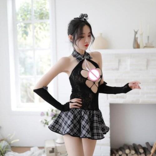 Sexy lingerie sexy student uniform seductive revealing skirt suit