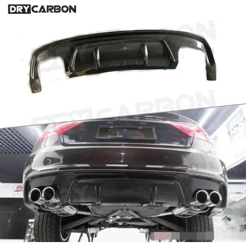 Carbon Fiber Rear Bumper Lip Diffuser for Audi A5 Sline S5 2013-2016 Fins Shark Style Rear Hugger Spoiler FRP