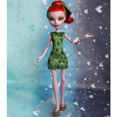 High Quality Green One Piece Dress Clothes For Monster High Dolls Party Summer Short Dress Vestidos Dresses For Monster Doll Toy