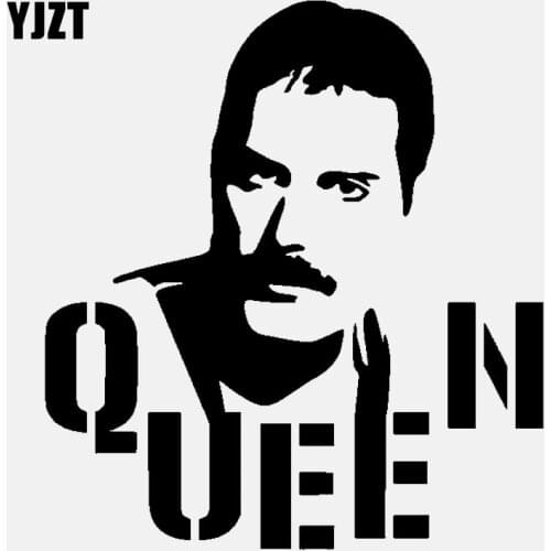 YJZT 13.2CM*14.5CM Rock Roll Singer Freddie Mercury Car Sticker Vinyl Decal Black/Silver C3-0577