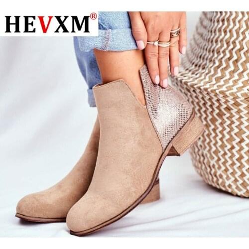 Women Retro PU Leather Ankle Boots 2020 Woman Vintage Leopard Low Heels Womens Zip Ladies Shoes Female Short Boots Plus Size 43