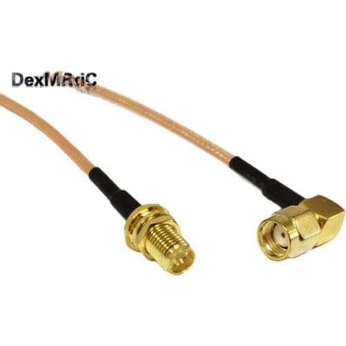 1PC WIFI antenna cable RP-SMA Female Jack To RP-SMA Male Plug Right Angle RG316 Wholesale Fast Ship 15CM 6" Adapter