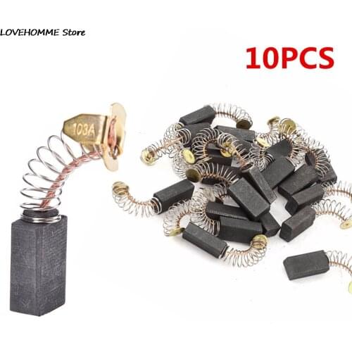 10Pcs Carbon Brushes Spare Parts Mini Drill Electric Grinder Replacement For Electric Motors Rotary Tool 6.5x7.5x13.5mm