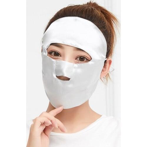100% Silk Sun Protection UV Protection Full Face Mask Sleep Face Mask Face Care Cover Face Concealer Mulberry Silk Face Mask