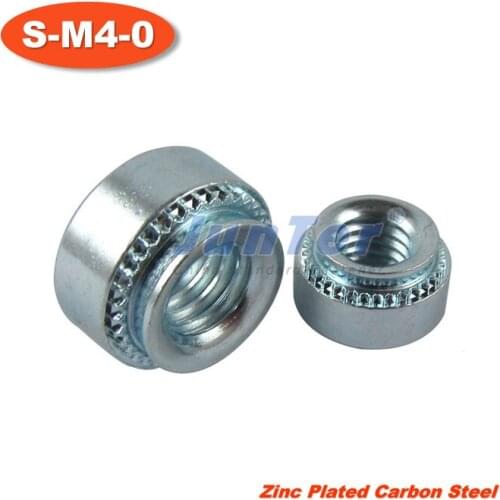 100pcs/lot S-M4-0 Zinc Plated Carbon Steel Self Clinching Nuts