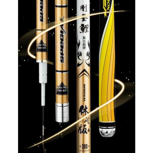3.6-8.1M Taiwan Rod Fishing Ultralight Super Hard Hand Pesca Carbon Fiber Spinning Olta Telescopic Wedkarstwo Peche Fishing Gear