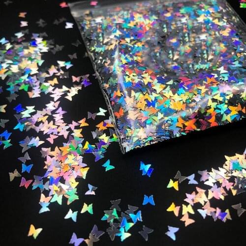 Holographic Butterfly Glitter Set 50g/ Lipgloss Butterfly Neon Butterfly Glitter for nail art 3mm Loose glitter Holographic