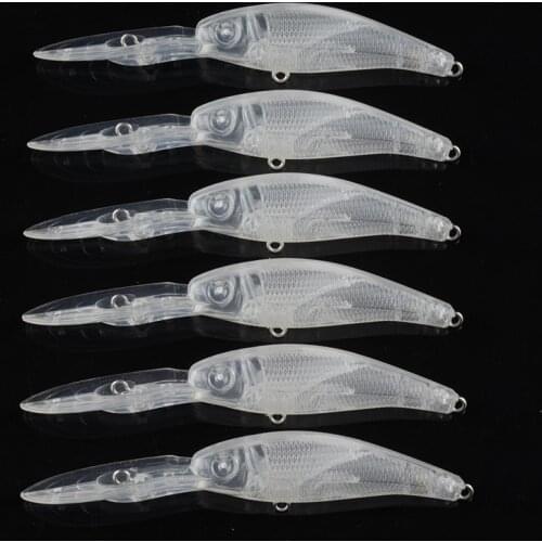 9.7cm/5.6g 50pcs Blank Unpainted Bait DIY Minnow Crankbait wobbler Unpainted Lure Freshwater Fishing Blank Hard Lures Isca Pesca