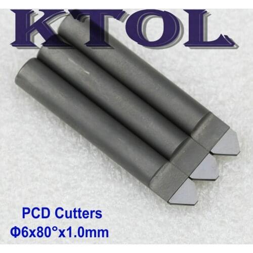 80 Degree 6x1.0MM V End Mill Diamond CNC Bit Engraving Tools for Granite Stone Top PCD Engraving Router Bit CNC Milling Cutter