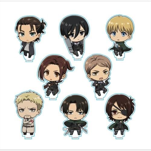 Anime Attack on Titan Armin Arlert Levi Mikasa Ackerman Eren Jager Q Version Cute Acrylic Keychain Pendant Keyring Gift