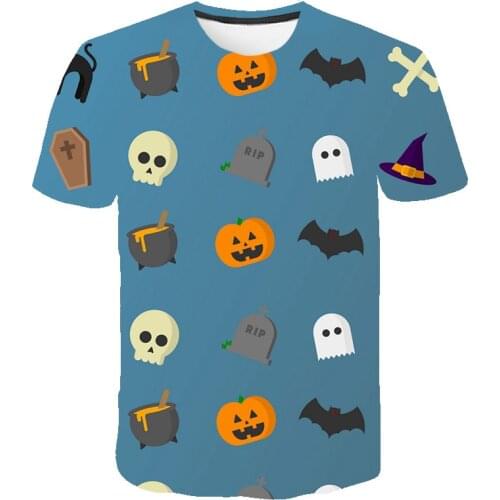NEW Funny 3D Printed Halloween Pumpkin Head Children T-shirt Short sleeve Kids Cartoon boy/girl T-shirts Costume Clothing Tees
