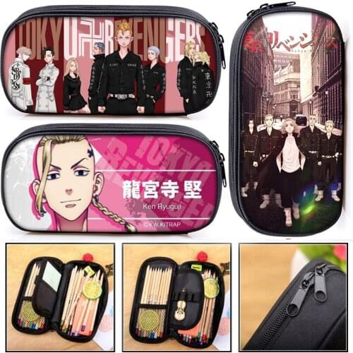 Anime Tokyo Avengers Things Layer Pencil Bag Children Cosmetic Case Comics Mikey Storage Bag Mini School Supplies Pen Bags Gift