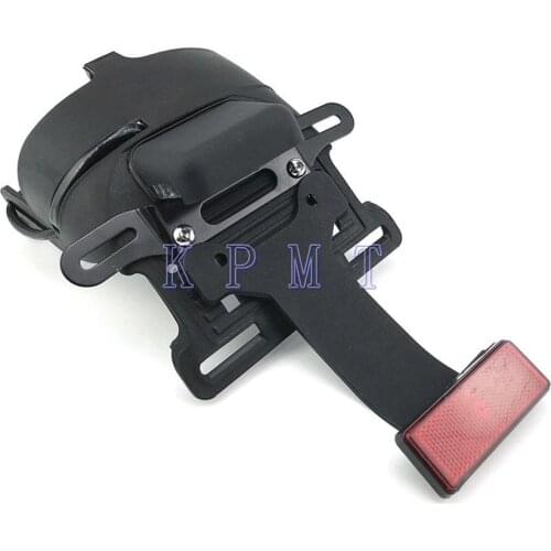 For Harley Sportster XL 883 1200 48 2004-2014 2005 2006 2007 Black Motorcycle Rear Fender Mount License Plate LED Light Red Lens