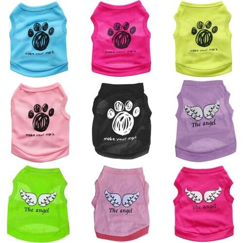 Breathable Dog Vest Cute Angel Pattern Sleeveless T-shirt Summer Dog Casual Clothes Colorful Dogs Vest Pet Apparel Clothes