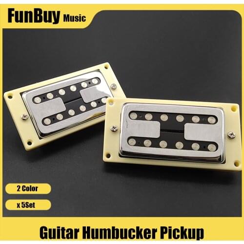 5Set H Type Electric Guitar Double Coil Humbucker Pickup Neck Bridge Pickup 50mm 52mm Ceramic Magnet 2 Conductor fit LP
