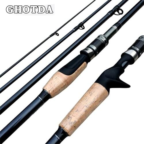 GHOTDA 2.1m 2.4m 2.7m 4 section baitcasting fishing rod travel lure rod Spinning Casting