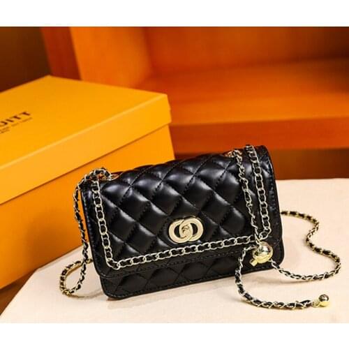Small Bag Female 2020 New Fashion Diamond Chain Small Square Bag Shoulder Messenger Bag Women Purse