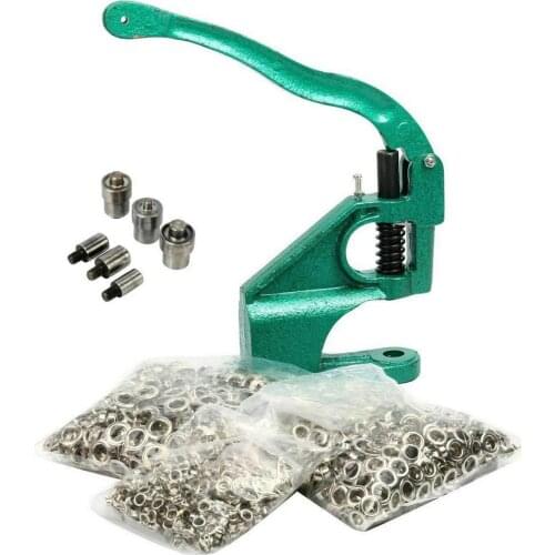 Grommet Machine 3 Die &1100 Grommets Eyelet Hand Press Tool Hole Punch Machine