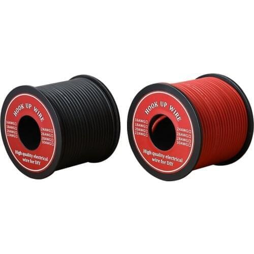 25m/Roll 16 AWG Stranded Wire Hook-up Flexible Silicone Electrical Wire Rubber Insulated Tinned Copper 3KV Safe Current 12.7A