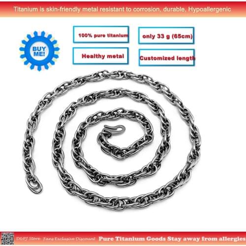 Elaborately Mens 100% Pure Titanium Twist Necklace on the Neck ( 65 x 0.7 cm )SL01 handmade necklaces As a Gift Skin Friendly