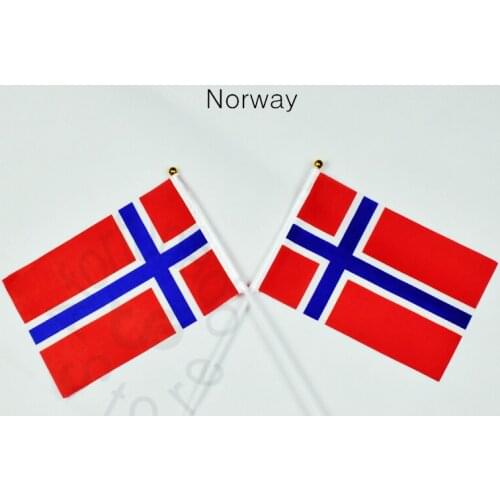 Norway flag Banner 14*21cm hand waving National flag Home Decoration flag banner