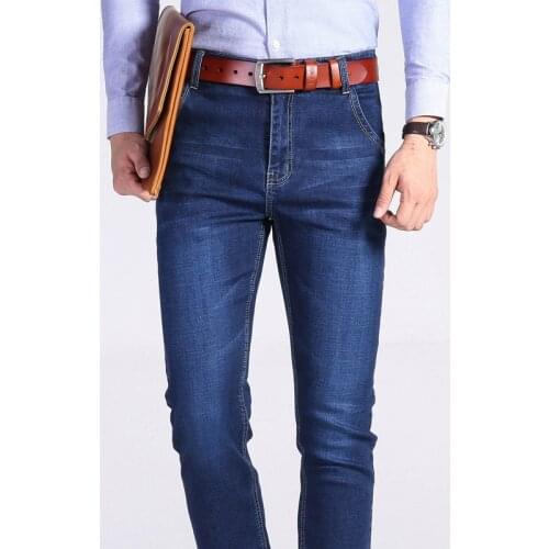 2020 New Business Fashion Jeans Men Casual Slim Stretch Classic Denim Pants Trousers Plus Size 40