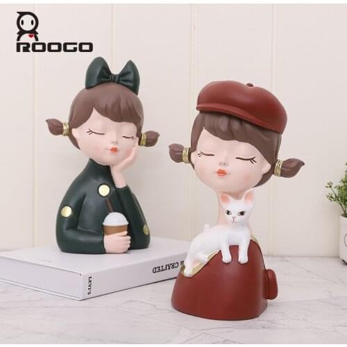 Roogo cute cartoon girl Home Decoration desk ornament Birthday Party Gift Wedding Birthday Supplies
