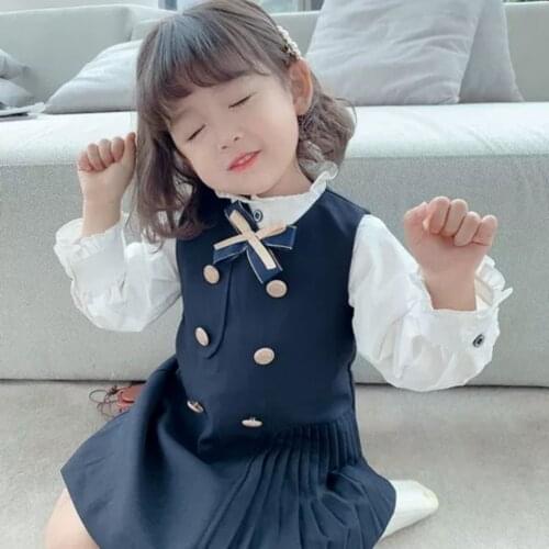 Roupa Infantil Children Clothes Dress White Blouse High Quality Clothing Sets Baby Girls 2021 New Fashion 2 To 7 Years Old