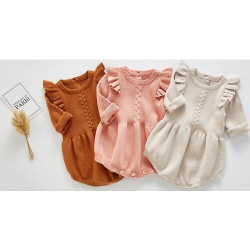 Christmas romper For Baby Girls Autumn Winter Long Sleeve Sweater Romper Newborn 2 Year Birthday Party Romper Infant