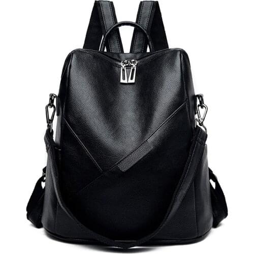 School Bag for Teenage Girls Travel Bagpack Vintage Women Backpack College Large Backpacks Soft Genuine Leather