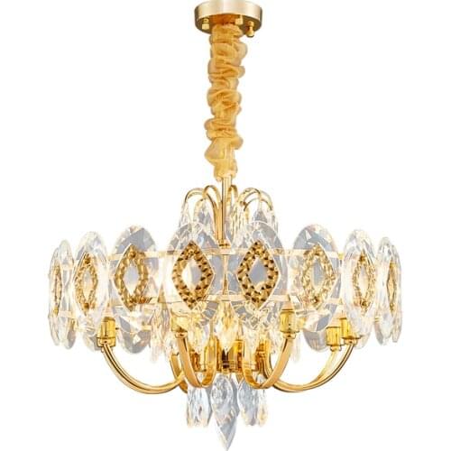 Modern Luxury Crystal Chandelier For Living Room Modern Gold Crystal Lamp Home Decor Chain Lighting Fixture