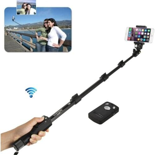 Extendable Self Selfie Stick Handheld Monopod Clip Holder Camera Shutter Remote Controller for iPhone Samsung Phone